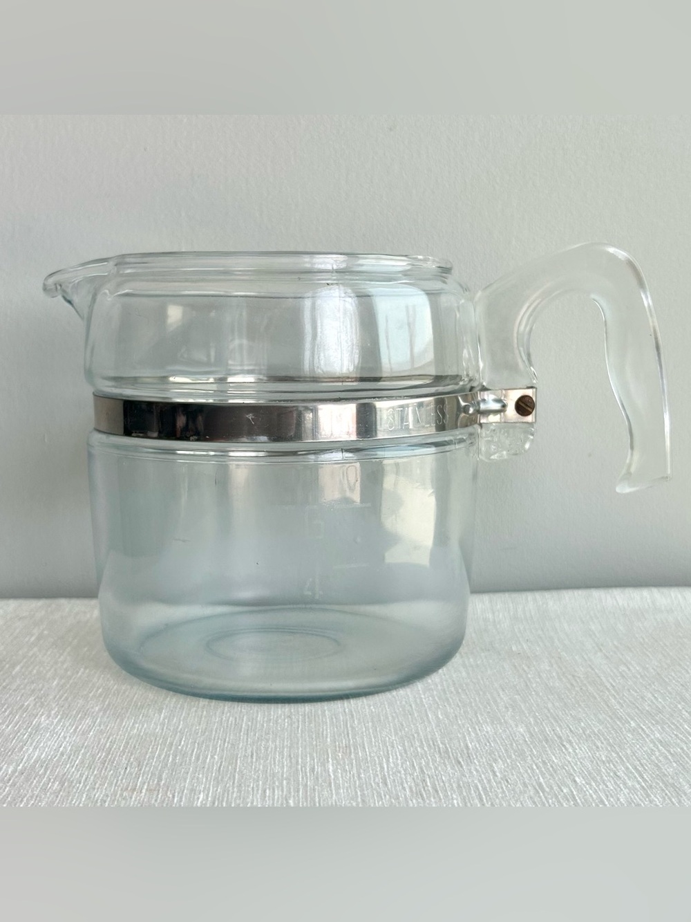 PYREX flameware 1940’s 50’s 
6 cup coffee pot